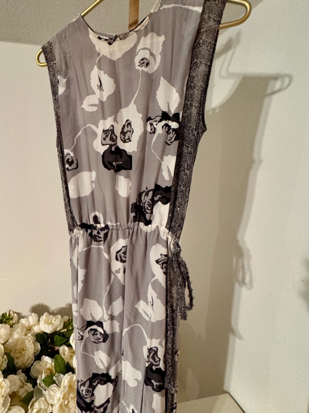 Winter Kate Gray and Black Floral Maxi Dress - Picture 5 of 12